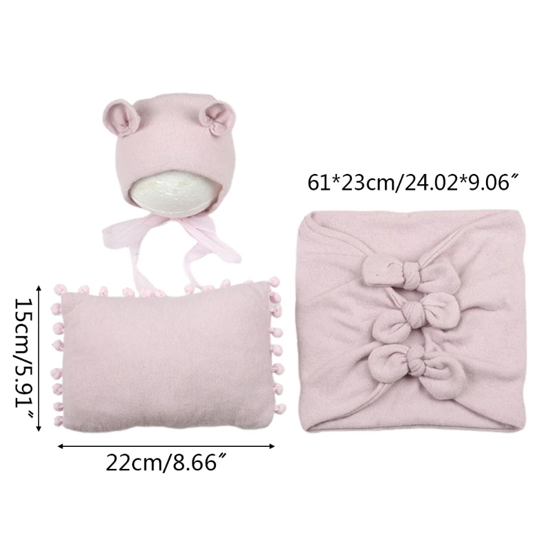 Baby Hat Pillow Wrap 3Pcs/Set Newborn Photography Props