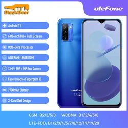 Ulefone – Smartphone Note 12P, téléphone portable, Android 11, Octa Core, 4 go + 64 go, 6.82 pouces, double 4G LTE, caméra arrière 13mp, 7700mAh 
