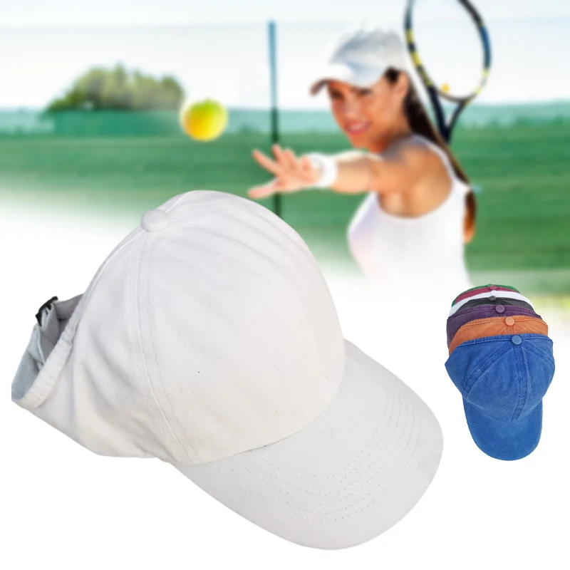 Coleta Mujer-gorra de béisbol con moño desordenado para mujer, gorro de algodón lavado para correr, visera de verano informal, sombrero de ciclismo