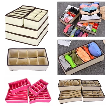 

4PCS Storage Box Underwear Divider Drawer Cover Closet Storage Bag Indoor Tie Socks Shorts Bra Storage