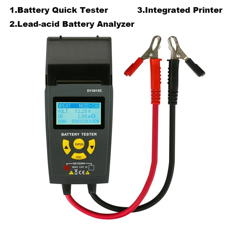 

TULANAUTO Car Storage Battery Tester 12V 24V Lead-acid Analyzer Integrated Printer Diagnostic Tool with Suitcase