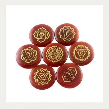 

Natural stone round jewelry Indian religious Yoga chakras sanskrit reiki healing meditation energy stone family ornaments