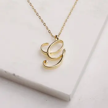 

Gift Cursive English letter G name Sign fashion lucky Monogram pendant necklace alphabet Initial mother friend family jewelry