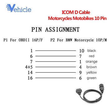 

For BMW ICOM D Cable ICOM-D Motorcycles Motobikes 10 Pin Adaptor ICOM D Cable ICOM-D Motorcycles Motobikes Diagnostic Cable