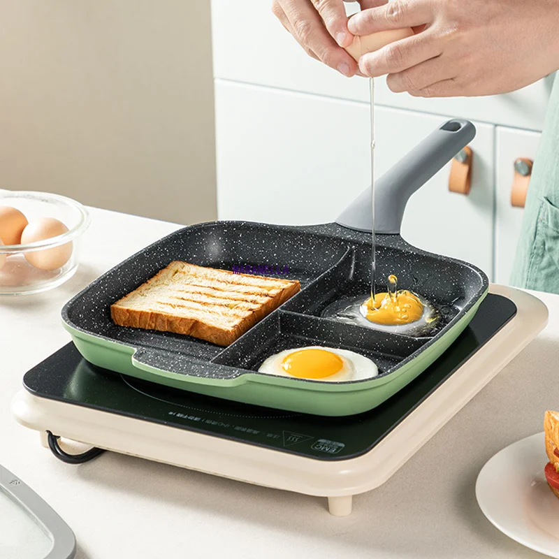 

3 in 1 Frying Pan,26CM Multi-Function Grill Pan,Omlette Pan for Breakfast,Non-stick, Suitable for All Stoves