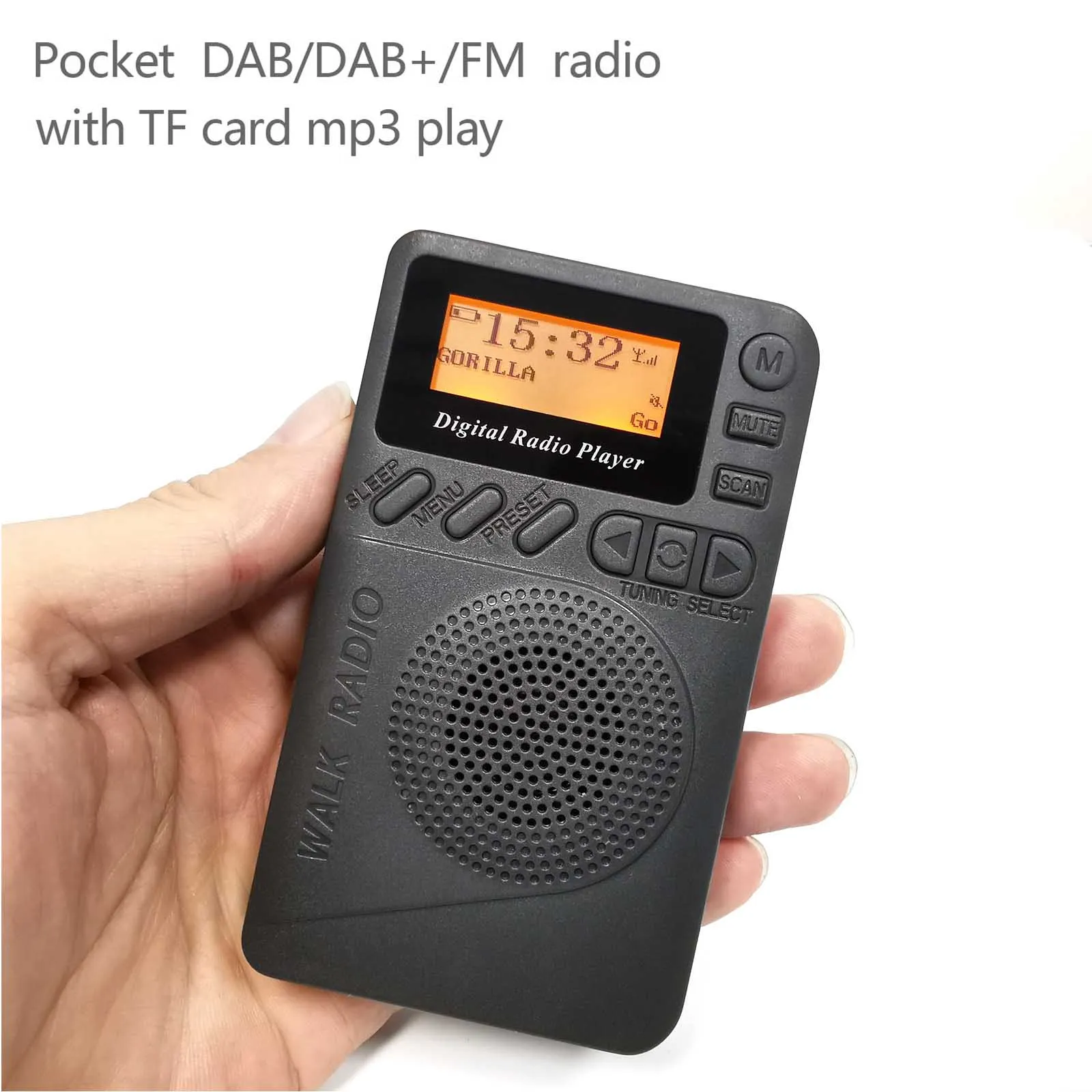 Reproductor de Radio Digital DAB/DAB +, recepción FM, MP3, Mini