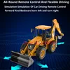 Intelligent Demo 2-Way Forklift Remote Control Excavator Telescopic Support Feet Simulated Sound Effect RC Truck Toys With Light 3