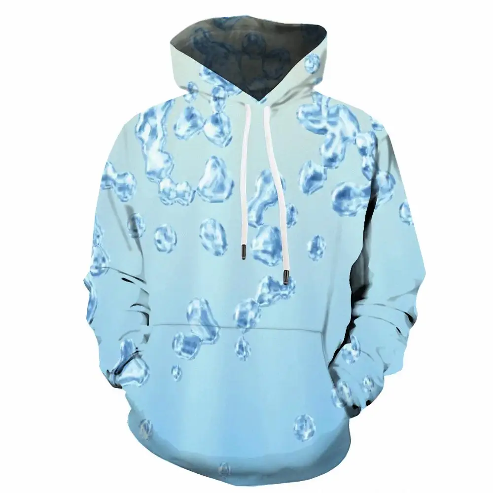 

KYKU Brand Water Drop Sweatshirts men Sunset Hoody Anime Blue Hooded Casual Harajuku 3d Printed Unisex Streetwear Autumn Pocket