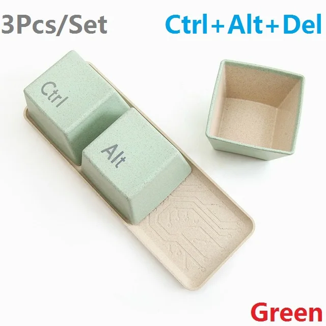 Green 3 шт./компл. клавиатура Форма стакана воды творческая личность комплект дома Чай чашки офис персонализированные Кофе Стайлинг молочного здоровый 2019NEW - Цвет: Green
