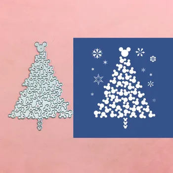 

Mickey Christmas tree Metal Cut Dies Stencils for Scrapbooking Stamp/photo album Decorative Embossing DIY Paper Cards