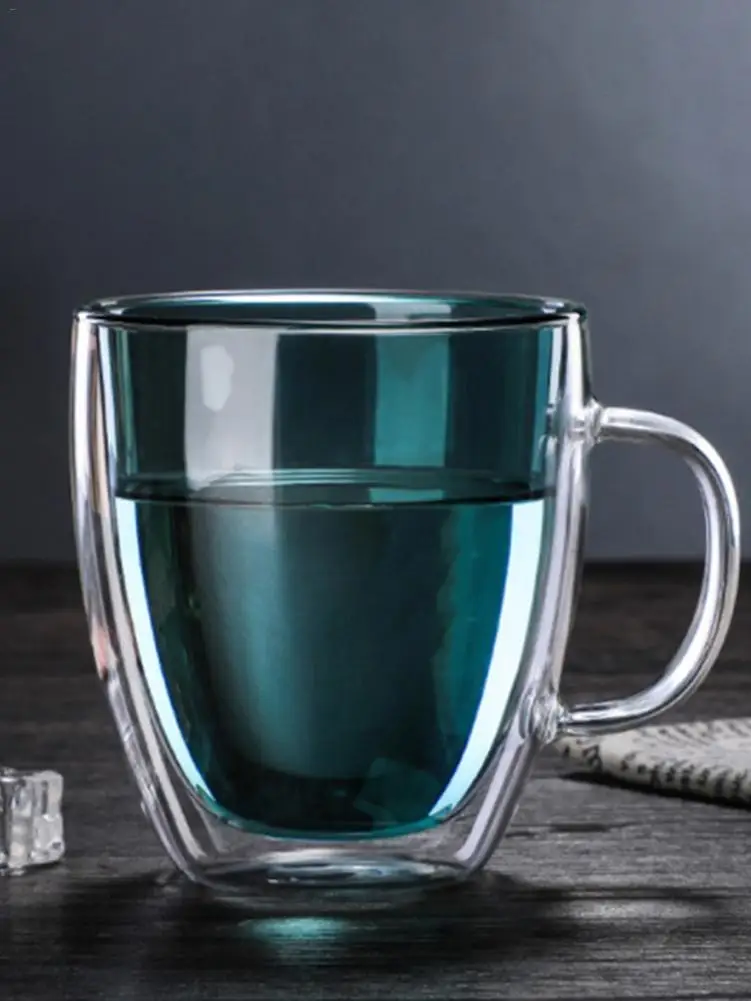 350/450 мл стеклянная кофейная кружка с двойными стенками термостойкая Ручка чашка для молока и чая Мини двухслойная эспрессо латте кружка