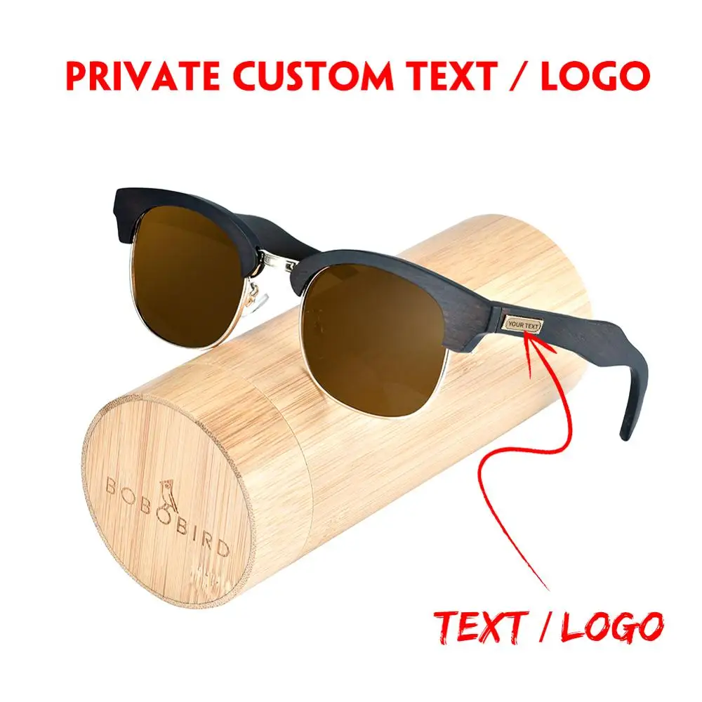 

BOBO BIRD Sunglasses Women Men Wooden polarized 2020 Fashion Semi-Rimless Sun Glasses UV 400 femme Metal Summer Drive Eyewear