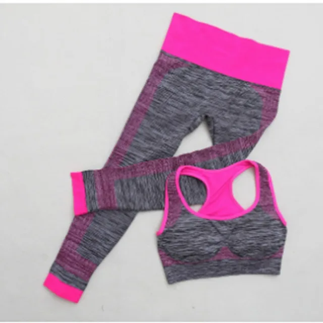 Conjunto deportivo de Yoga para mujer Top corto mallas de Yoga pantal n Capri ch ndal