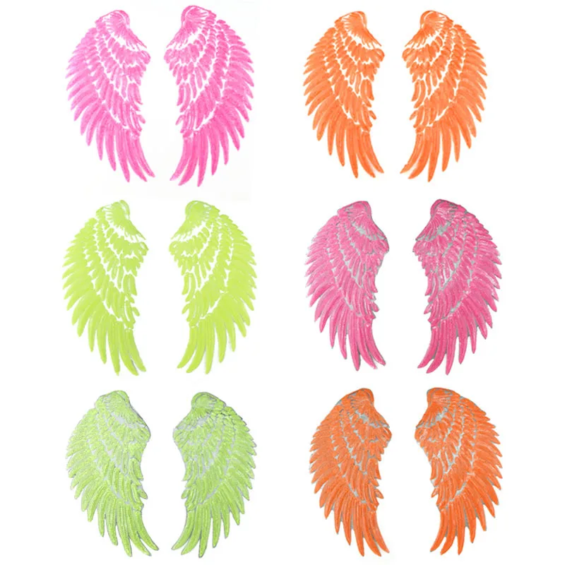 1 Pair Fashion Large Sequins Wing Patch for Clothing Applique Jeans DIY Accessories Cute Sew on Patches 33.5cm x 16.5cm | Дом и сад
