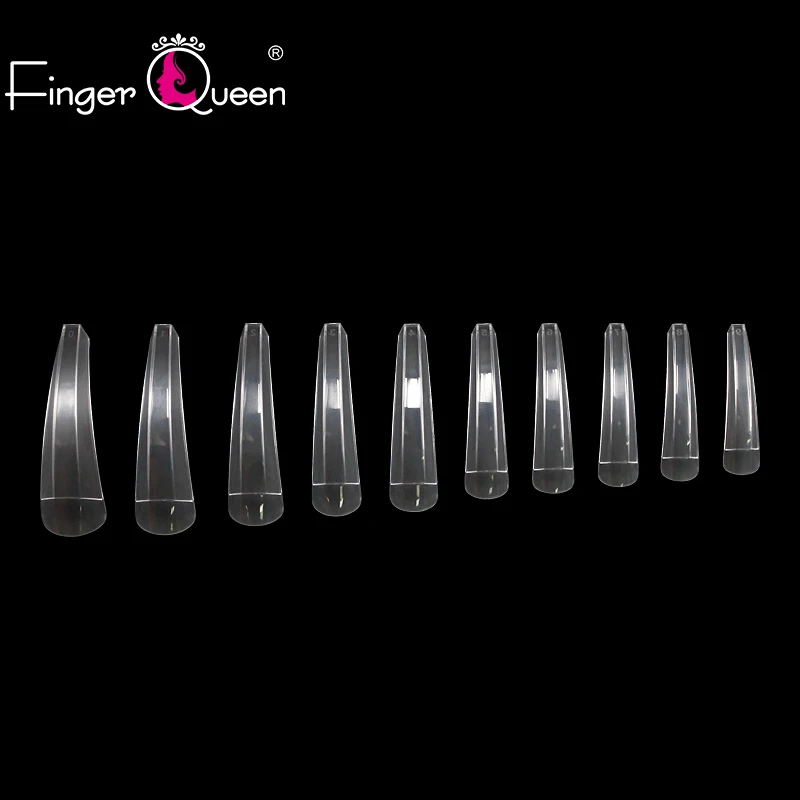 Fingerqueen 500 шт прозрачные пикантные длинные балерина гроб накладные ногти