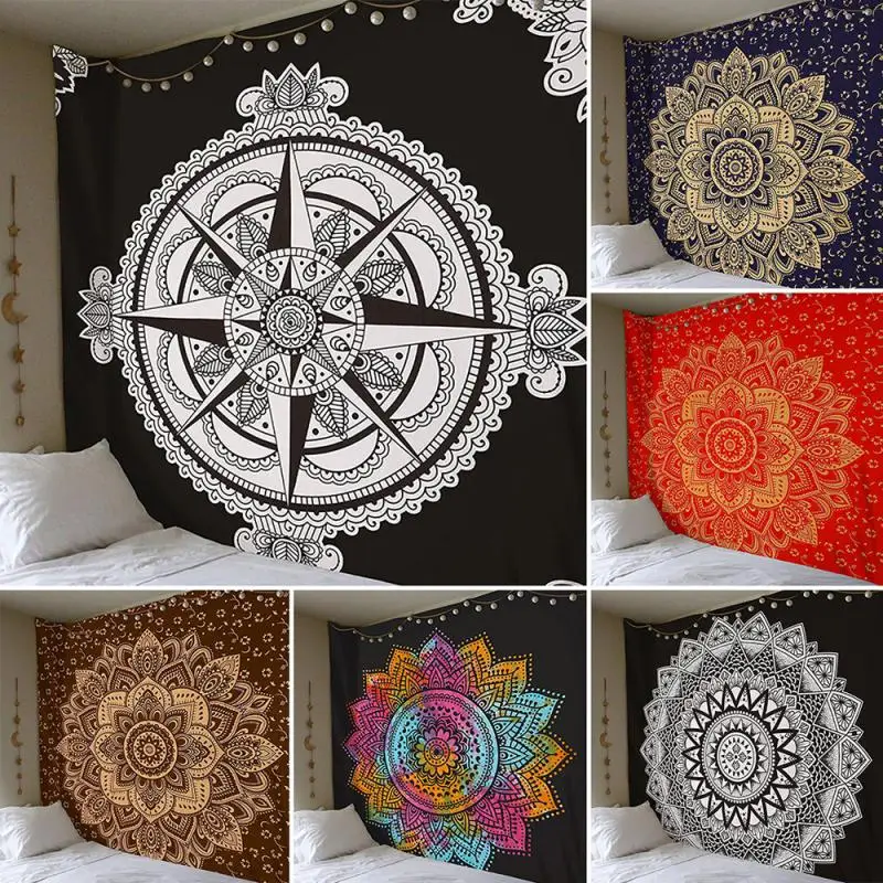 

230*180cm Mandala Indian Tapestry Wall Hanging Bohemian Beach Mat Polyester Blanket Yoga Mat Bedroom Decoration Art Carpet