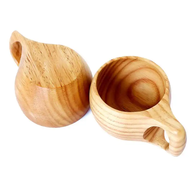 Wood Mug, Tea Cup, Novelty Coffee Mugs- Rubberwood