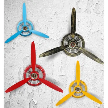 

Industrial Style Iron Art Aeroplane Propeller Wall Clock Wall Hangings Coffee Shop Entryway Background Wall Ornaments X2892