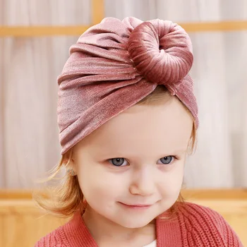 

Girls Velet Snail Hat Baby Cute Donut Hats Newborn Warm Turban Infant Soft Bebes Head Hoop Children Headwrap Bebe Autumn Beanies
