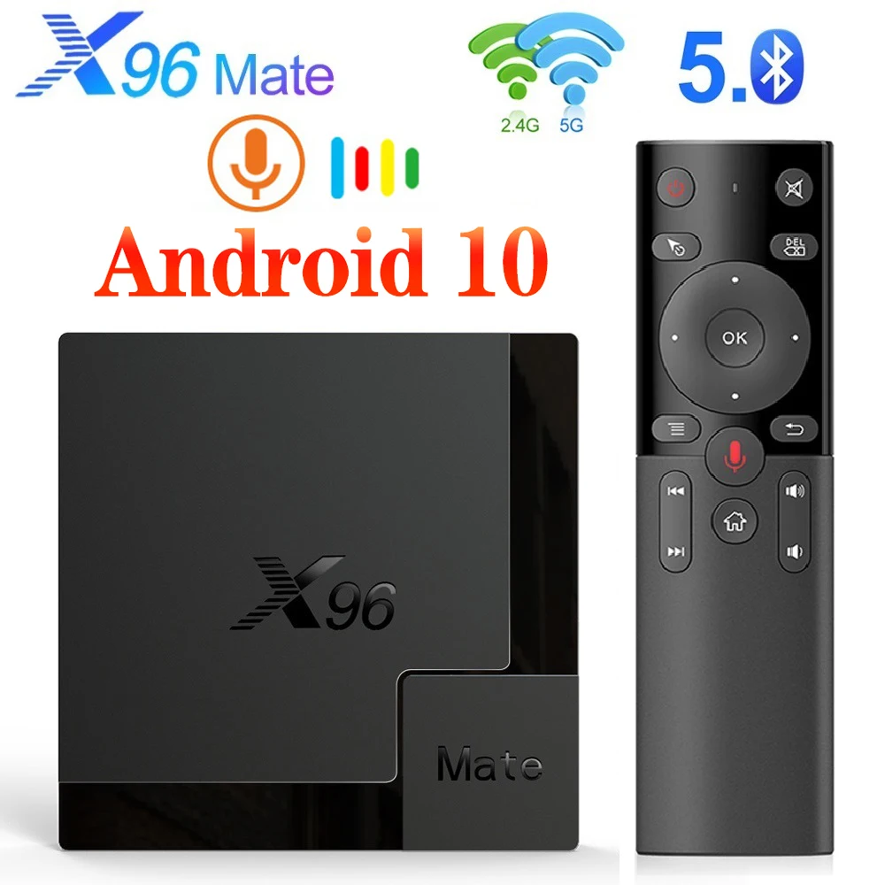 X96 Mate TV Box Android 10 4g 64gb 2.4G&5G Dual wifi Android 10.0 Google Voice Assistant 4K Google Player Youtube X96mate SetTop