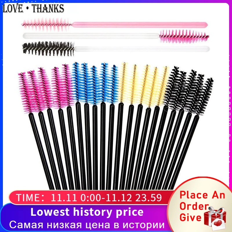 

100 Pcs Disposable Eyelash Brush Mascara Wands Eye Lashes Applicator Spoolers Eyelashes Cosmetic Brushes Makeup Tool