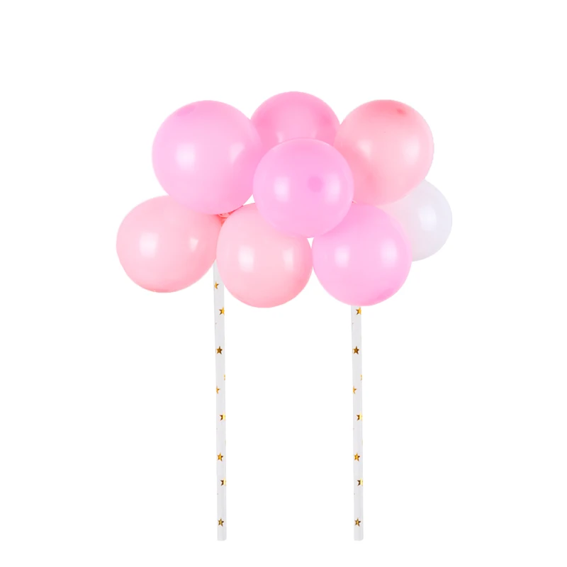 10pcs 5inch balloon topper birthday party decorations kids cake toppers baby shower DIY rose gold balloons topper wedding decor - Цвет: 1set cake topper