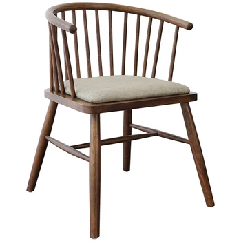 

Nordic Chair Solid Wood Windsor Sitting White Oak Dining Chair Leisure Home Study Chair