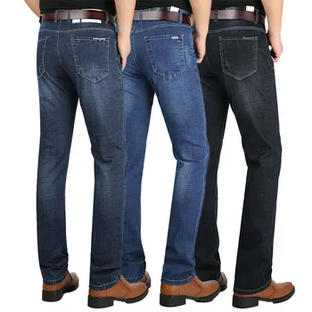 

Jeans Men 2019 New Stretch Men's Jeans Summer Thin Loose Straight Men's Pants Casual High Waist Denim Pants More Sizes 29-40