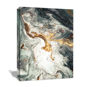 

Abstract Watercolor Golden and Teal Stone Texture Picture Giclee Prints Wall Decor for Living Room, Bedroom and Office