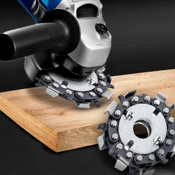 

2.5 Inch Grinder Chain Disc-8 Teeth Woodworking Saw Wood Carving Disc Saw Blade Angle Grinder Chain Disc 5/8-Inch Arbor#1