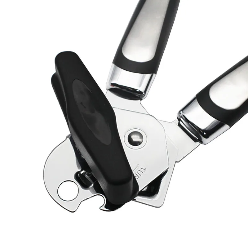 Abrelatas manual de acero inoxidable, abridor de latas multifuncional, potente, para cocina, latas de vino