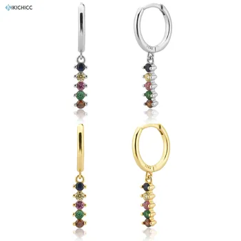 

Kikichicc European 925 Sterling Silver Gold Four Color Line Drop Earring 2020 Piercing Ohrringe Jewelry Pendiente Jewelry