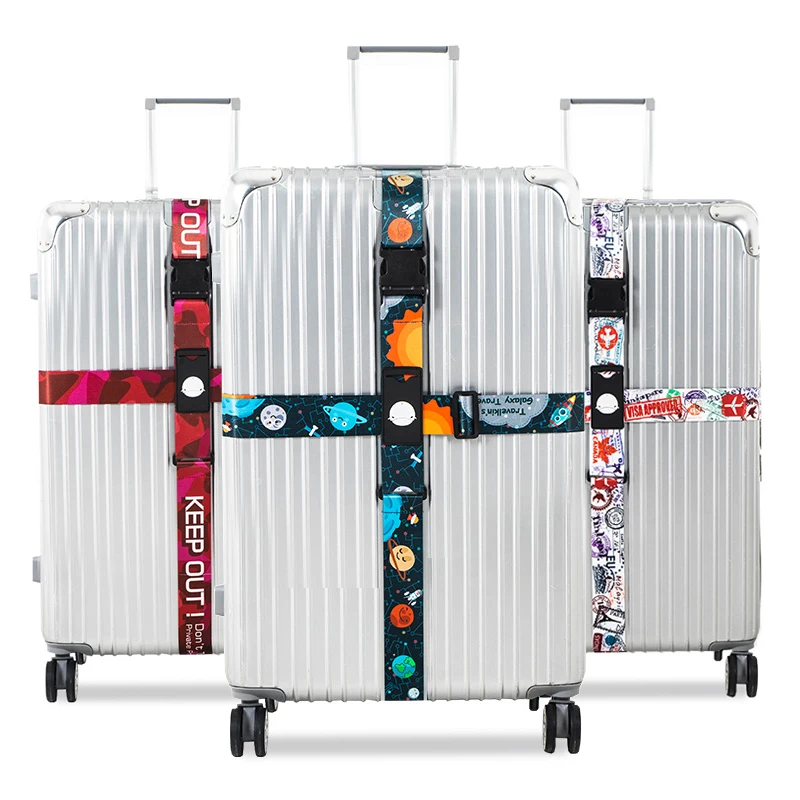 Lock-Luggage Rope-Straps Suitcase Travel-Accessorie Cross-Belt Customs Adjustable Password