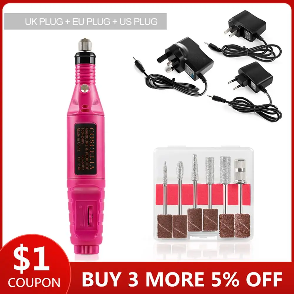 1Set Professional Electric Nail Drill Machine Kit Manicure Machine Nail Art Pen Pedicure Nail File Nail Art Tools Kit