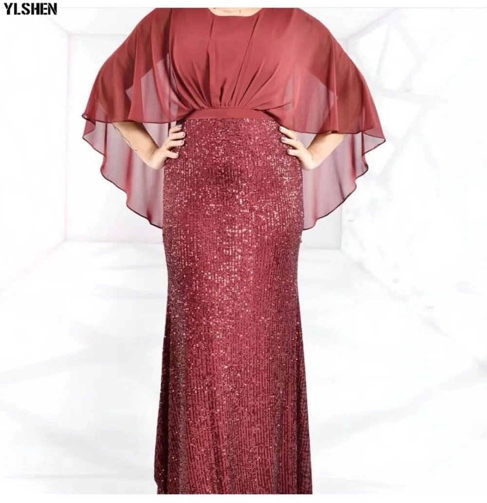 Elastic Sequins Africa Clothing African Dresses For Women Fashion Style Bat Sleeve Robe Africain Long Maxi Dress African Clothes 02
