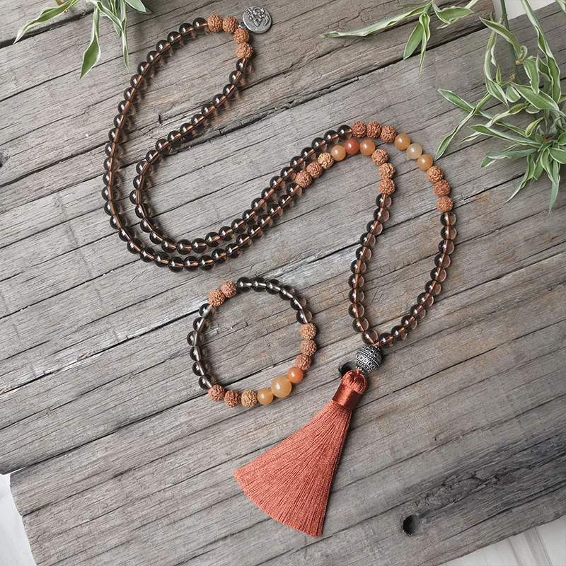 8 мм камень бусы Rudraksha ожерелье Ом кулон очаровательный браслет авантюрин наборы