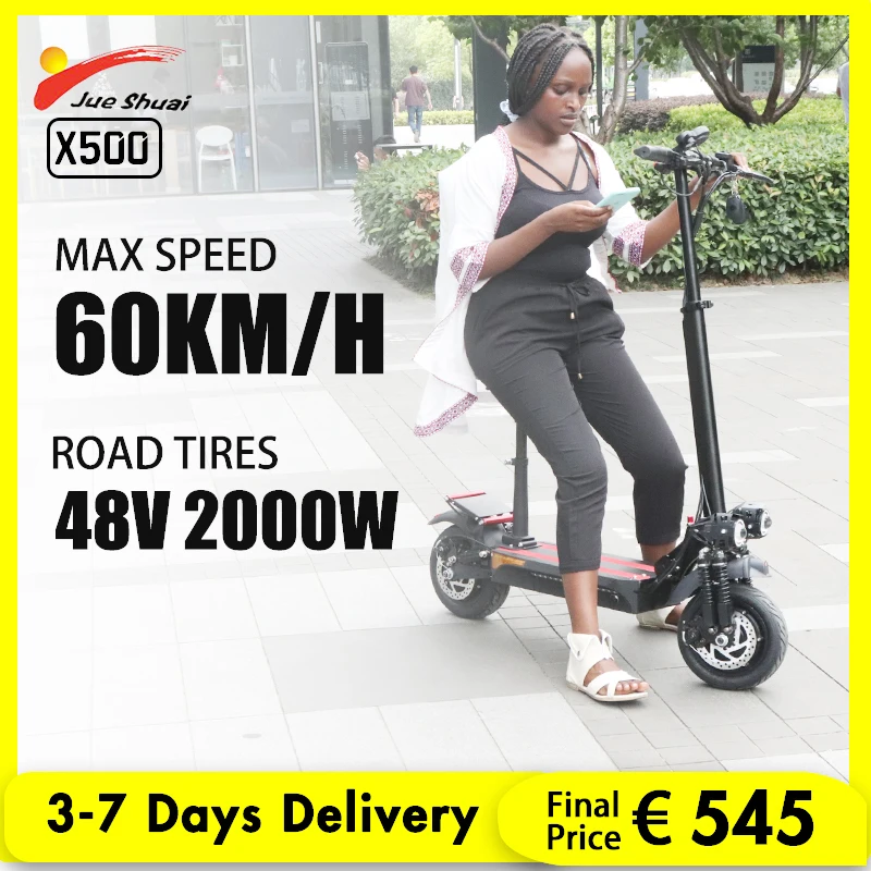 Jueshuai 48V 2000W Dual Motor Electric Scooter 60KM/H Max Speed Folding