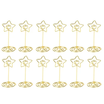 

Place Card Holder Gold Table Number Stand Wire Photo Holder Clips Picture ID Card Paper Note Memo Holder Clips for Wedding Party