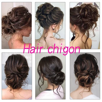 MSTN Synthetic Hair Bun Chignon Messy Curly Hair Wigs Fake Hair Pieces For Women Hairpins Black Brown Hair Extensions Hairpieces 6