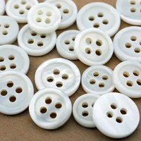Niucky 9mm-11mm 4 Holes Natural Freshwater River Shell Buttons for Shirt Small Round Thin Edge Sewing Supplies  S0201-009 1
