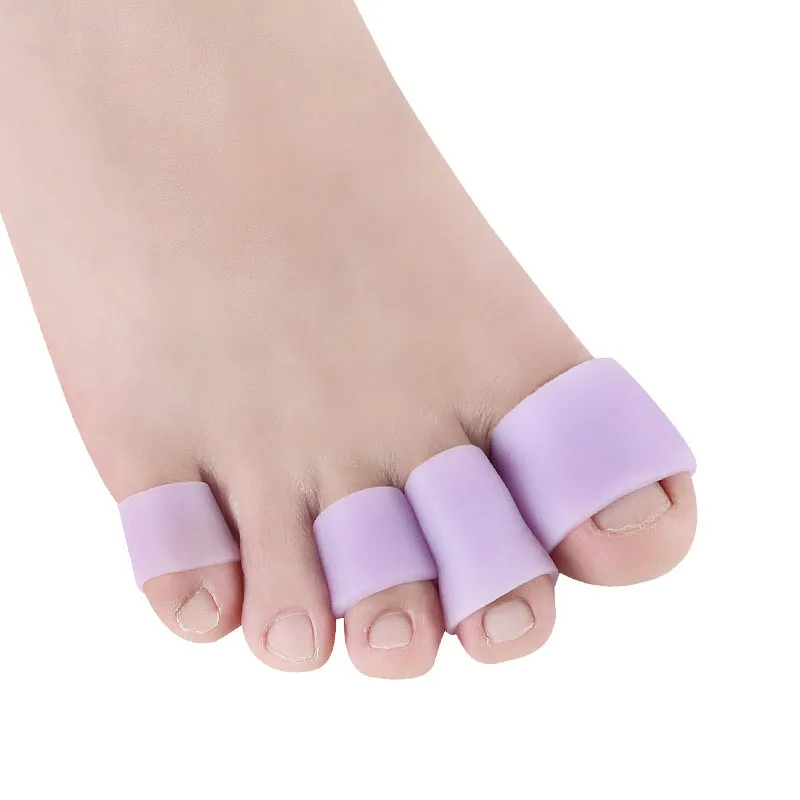 4PCS=2Pairs Gel Fingers Protector Corn Corrector Hammer Toe Separator Orthotic Silicone Gel Toe Tube Separation Protection