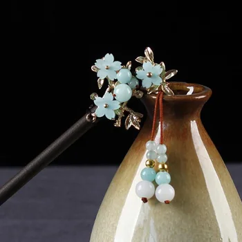 

Vintage Handmade Tassels Chinese Wood Hair Sticks For Women Ethnic Hair Pins Hair Ornaments Fashion Hair Jewelry Accessories