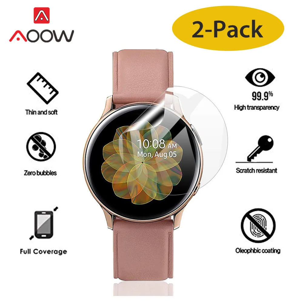 

2pcs Soft PET Screen Protective Film For Samsung Galaxy Watch Active 1 2 40mm 44mm Ultra-thin Full Cover Hydrogel Film R830 R820