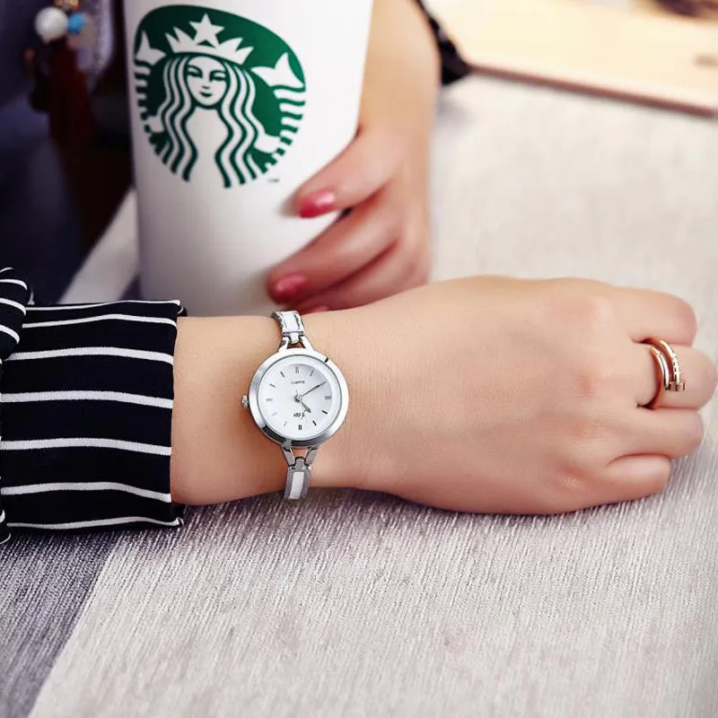 Новые модные часы со стразами женские роскошные брендовые дамские часы из нержавеющей стали Кварцевые часы reloj mujer Часы - Цвет: silver