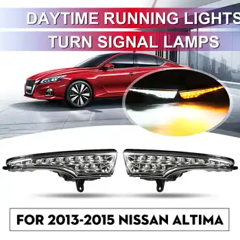 

Pair LED DRL Daytime Running Lights Lamp Fog light Cover for Nissan Altima Teana 2013 2014 2015 Front Bumper Light Accessories