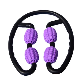 

360 Degree Massager Leg Muscle Relaxation Roller Ring Clamp Leg Massage Stick Yoga Fitness Four Wheels