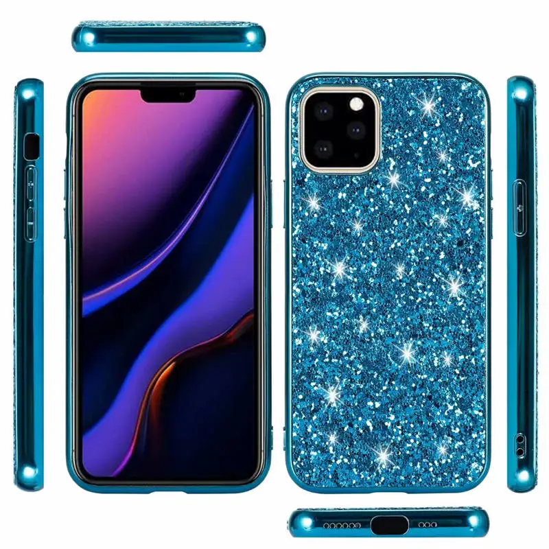 Чехол для iphone 11 i phone11 pro max блестящий силиконовый чехол с блестками чехлы
