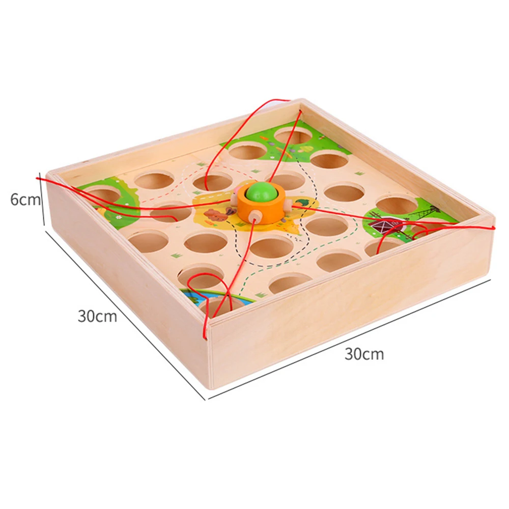 

Children Wooden Pull Ball Table Game Maze Kindergarten Early Education Intellectual Strength Parent-child interactive toy Oc18