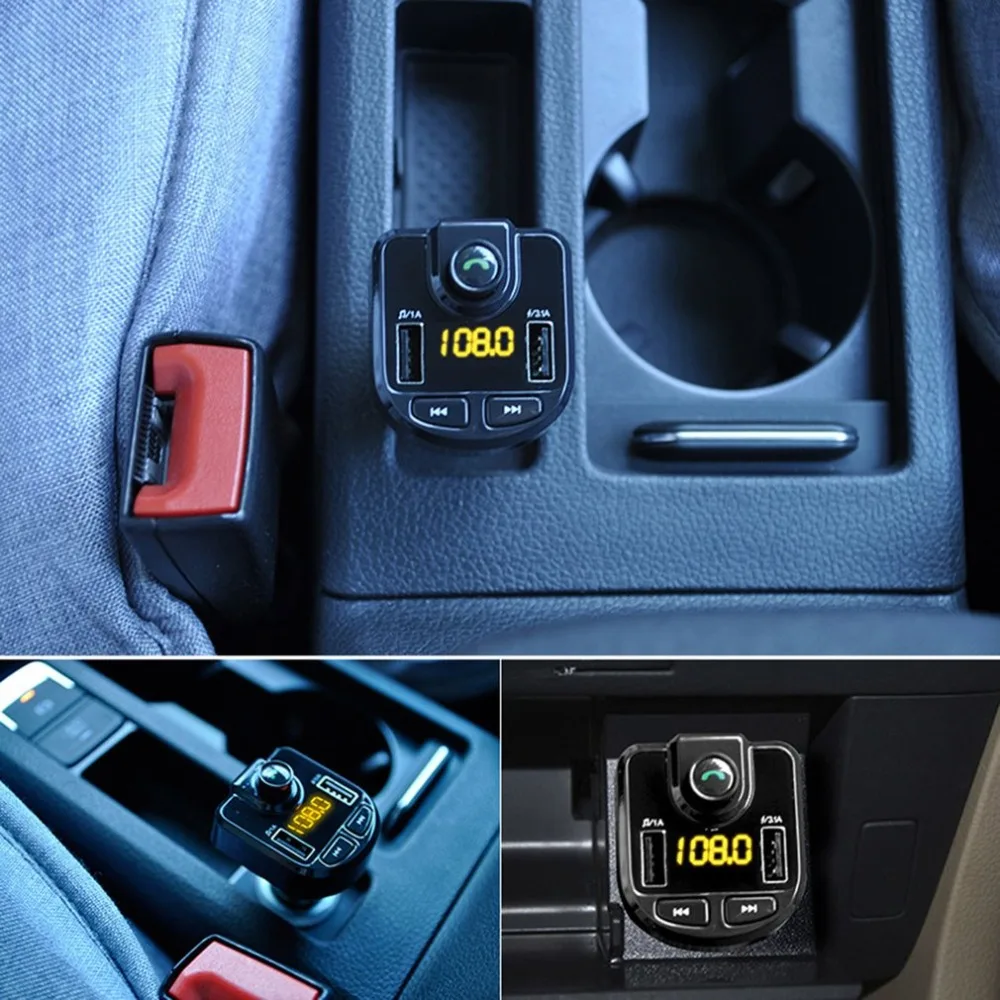 Fm-передатчик BT36 Bluetooth громкой связи автомобильный аудио-mp3-плеер 3.1A двойной USB зарядное устройство адаптер тестер напряжения вольтметр