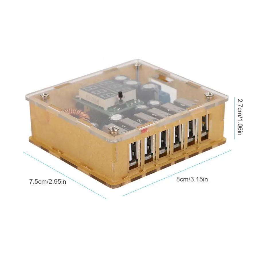 DC-DC 6 usb-преобразователь мощности Регулятор модуль 10В-30В Вход 5,3 V/8A Выход чехол для Мощность банка